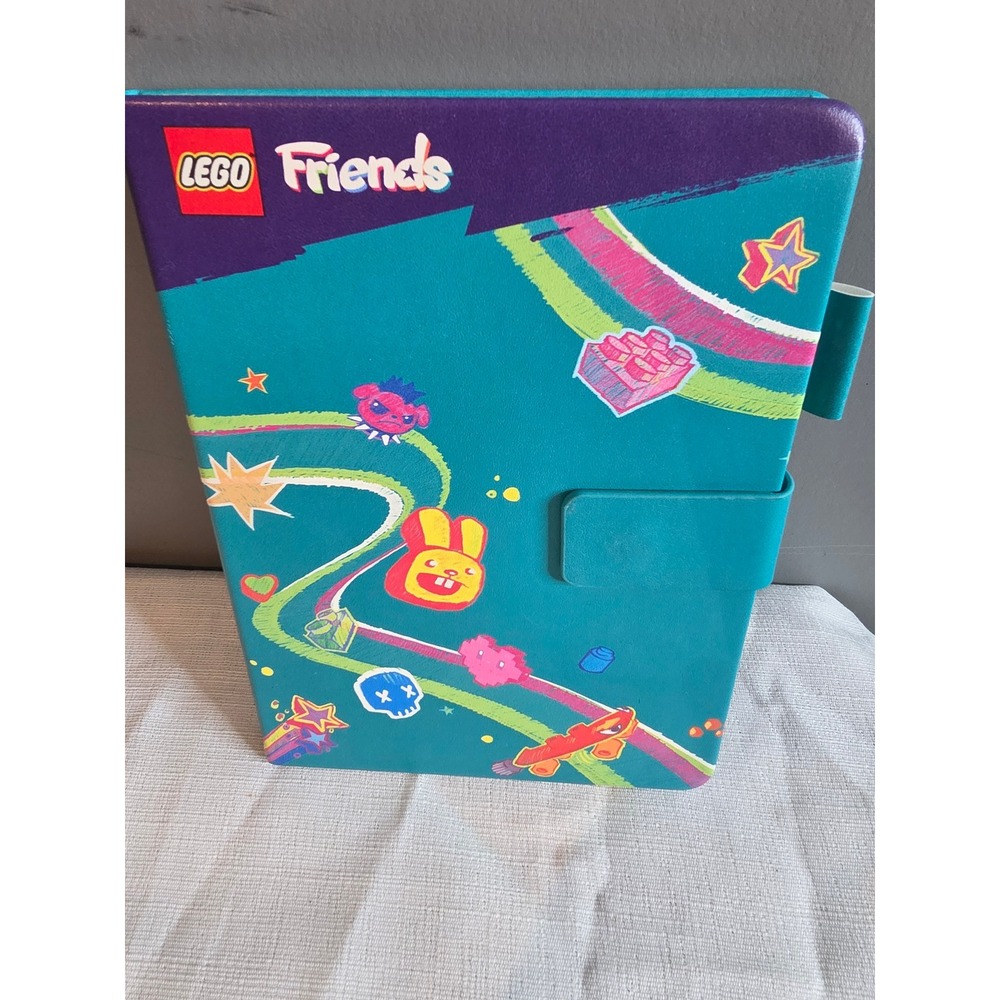 LEGO Friends Teal Purple Hardcover Journal Diary Magnetic Closure Pen Loop